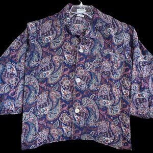 Vintage Embassy Paisley Button Blouse – Women’s Medium – Made in USA